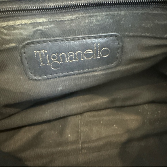 Tignanello Vintage Saddlebag Black Leather Handbag Crossbody Bag - Picture 12 of 13